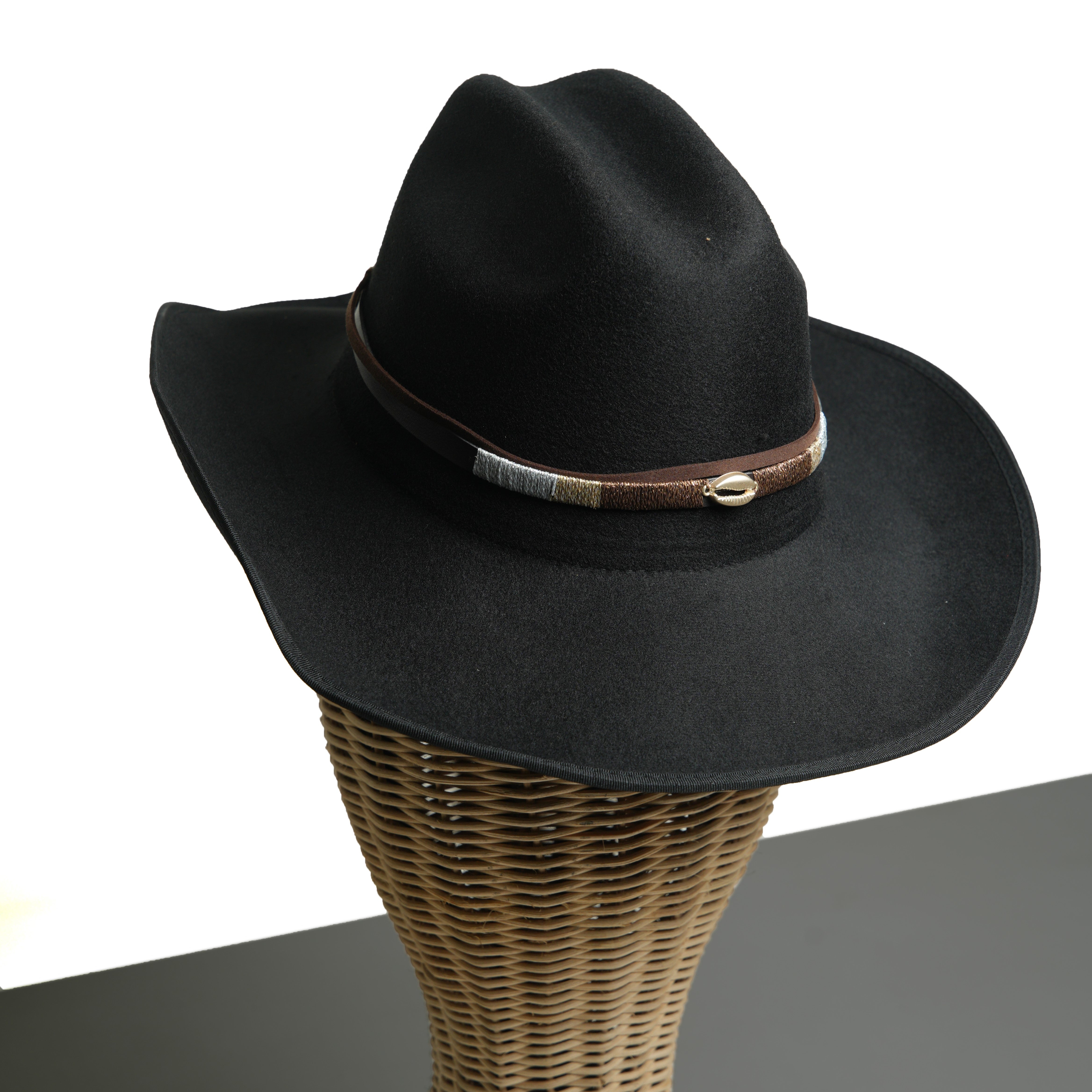 Buy Cowboy Hat with Shell Belt (Black) Online in India Chokore