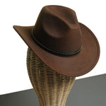 Chokore Chokore Flat Top Cotton Cap (Black) Chokore Cowboy Hat with Belt Band (Brown)