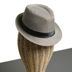 Chokore  Chokore Fedora Hat in Houndstooth Pattern (Light Grey)