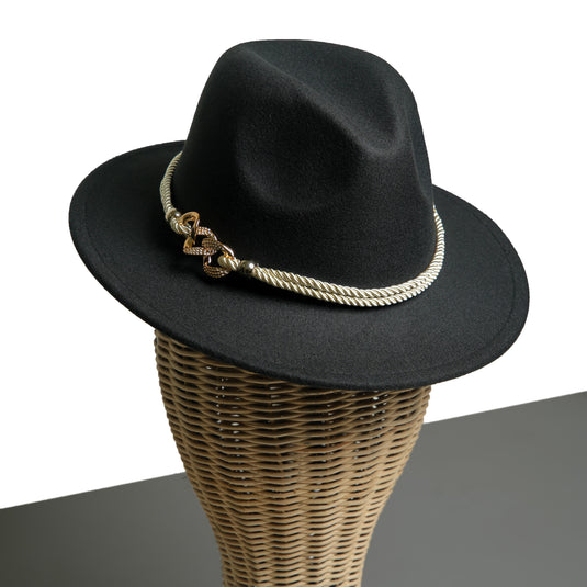 Chokore Fedora Hat with Belt Buckle (Black)
