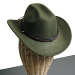Chokore Chokore Pinched Cowboy Hat with Ox head Belt (Chocolate Brown) Chokore American Cowhead Cowboy Hat (Forest Green)