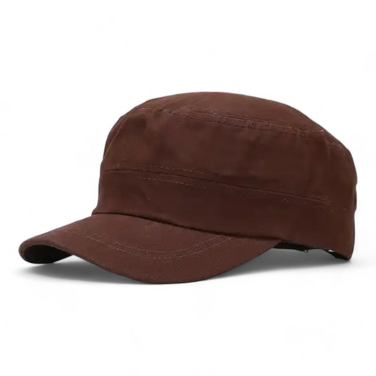 Chokore Flat Top Cotton Cap (Dark Brown)
