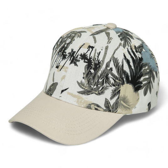 Chokore Tropical Style Leaf Print Baseball Cap (Beige)