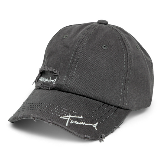 Chokore Ripped Denim Baseball Cap (Dark Gray)