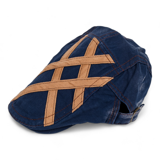 Chokore Denim Ivy Cap with Suede Detail (Blue)