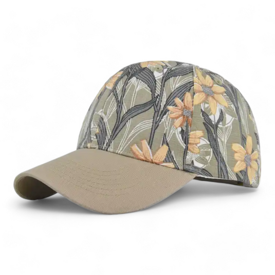 Chokore Tropical Style Leaf Print Baseball Cap (Olive Green)