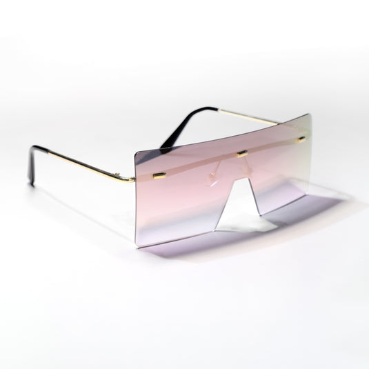 Chokore Rimless Oversized Sunglasses with UV 400 Protection (Pink)