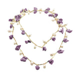 Chokore Chokore Bohemian Necklace with Wooden Beads (Blue) Chokore Amethyst Pearl Long Necklace