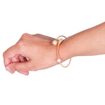 Chokore Chokore Wide Cuff Bracelet in C-shape (Gold) Chokore Freshwater Pearl Bangle Bracelet with Wire detailing