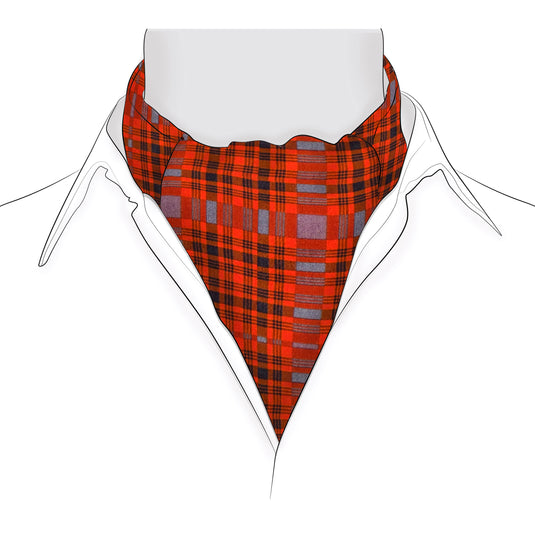 Chokore Red & Black Checkered Silk Reversible Cravat