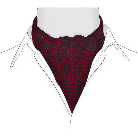 Chokore Men's Red and Black Silk Reversible Cravat