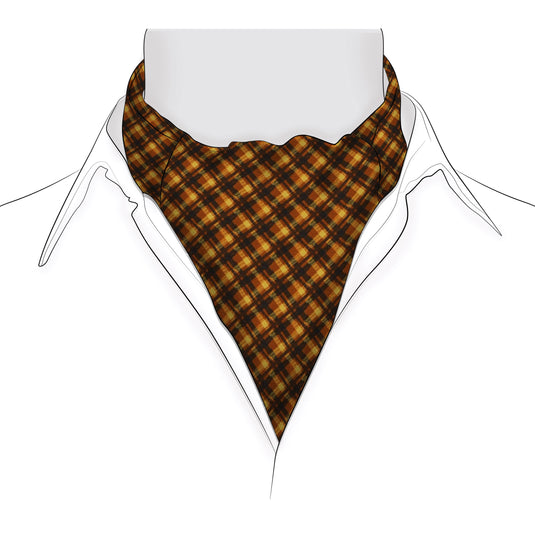 Chokore Men's Brown & Orange Silk Reversible Cravat