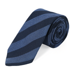 Chokore Chokore Black Satin Silk pocket square from the Indian at Heart Collection Chokore Stripes (Navy & Blue) Necktie
