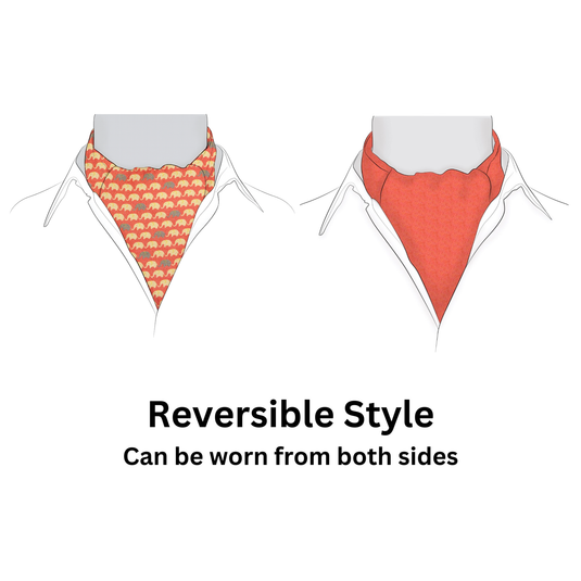 Chokore Pink & White Elephant Silk Reversible Cravat