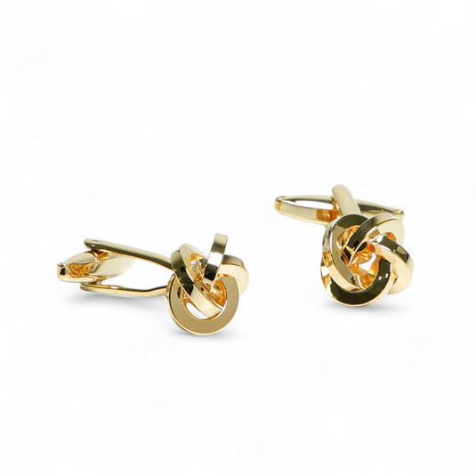 Classic Gold Knot Brass Cufflinks – Timeless Formal Wear
