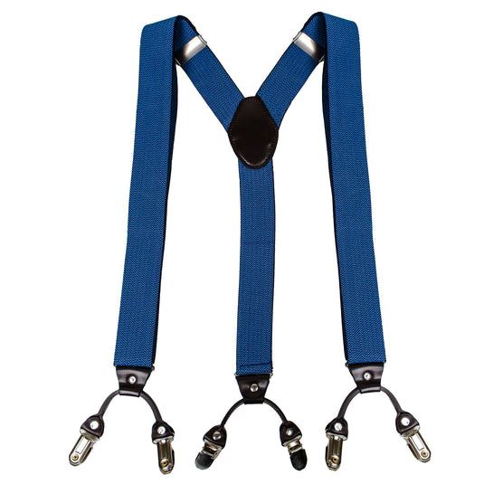 Chokore Y-shaped Suspenders, 6 Clips (Chambray Blue)