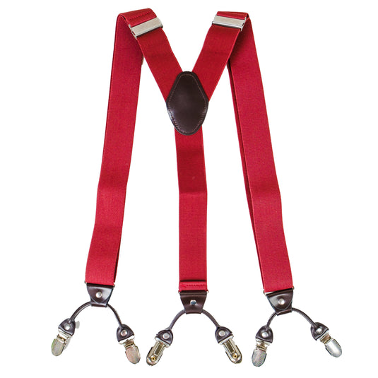 Chokore Y-shaped Suspenders, 6 Clips (Burgundy)