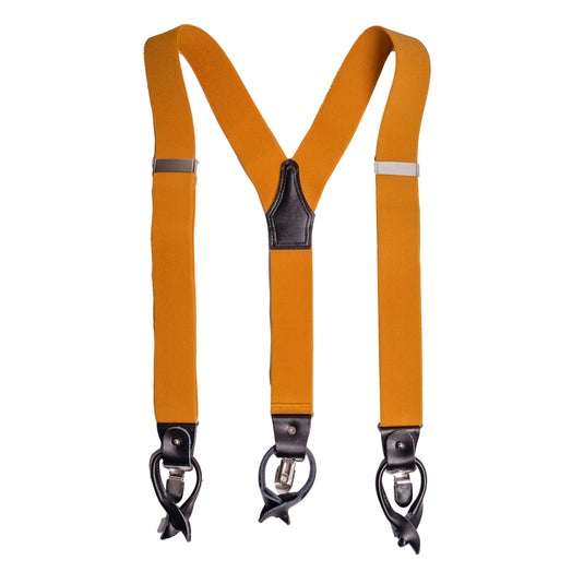 Chokore Y-shaped Convertible Suspenders, 3 Clips (Tangerine)