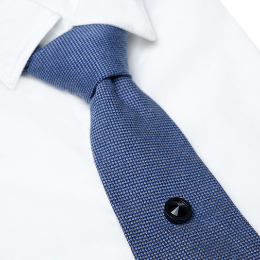 Black Crystal Dome Brass Tie Tack – Sophisticated Formal Wear