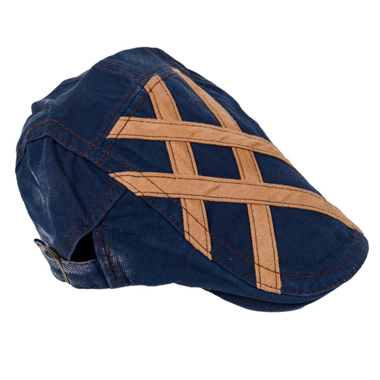 Chokore Denim Ivy Cap with Suede Detail (Blue)