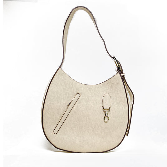 Chokore Chokore Round Hobo Bag with Shoulder Belt (White)