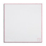 Chokore Flat White - Pocket Square Boundaries (Pink) - Pocket Square
