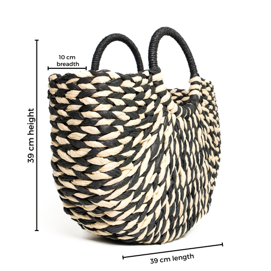 Chokore Chokore Black and White Rattan Handbag