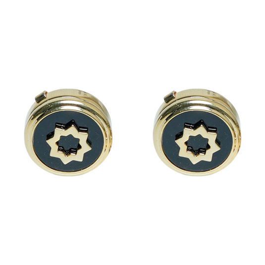 Starburst Black & Gold Brass Cufflinks – Luxurious Formal Wear