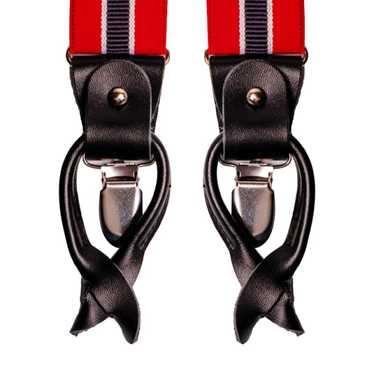 Chokore Y-shaped Convertible Suspenders (Navy Blue & Red)