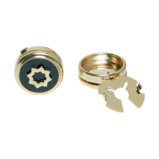 Starburst Black & Gold Brass Cufflinks – Luxurious Formal Wear