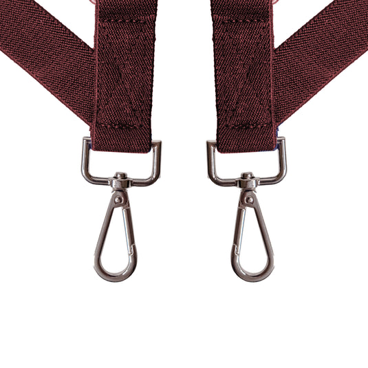 Chokore X-shaped Snap Hook Suspenders (Wine Red)