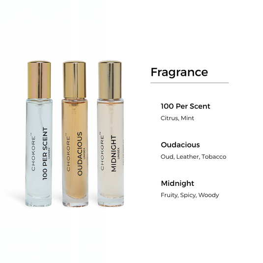 100 Per Scent · Oudacious · Midnight | 3 x 15ml Unisex Perfume Combo | (Evening / Night)