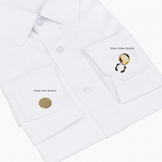 Classic Gold Brass Cuff Buttons – Easy-Fit Formal Wear