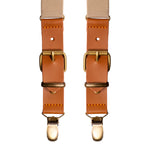 Chokore Chokore Y-shaped Suspenders with Leather detailing and adjustable Elastic Strap (Beige) 