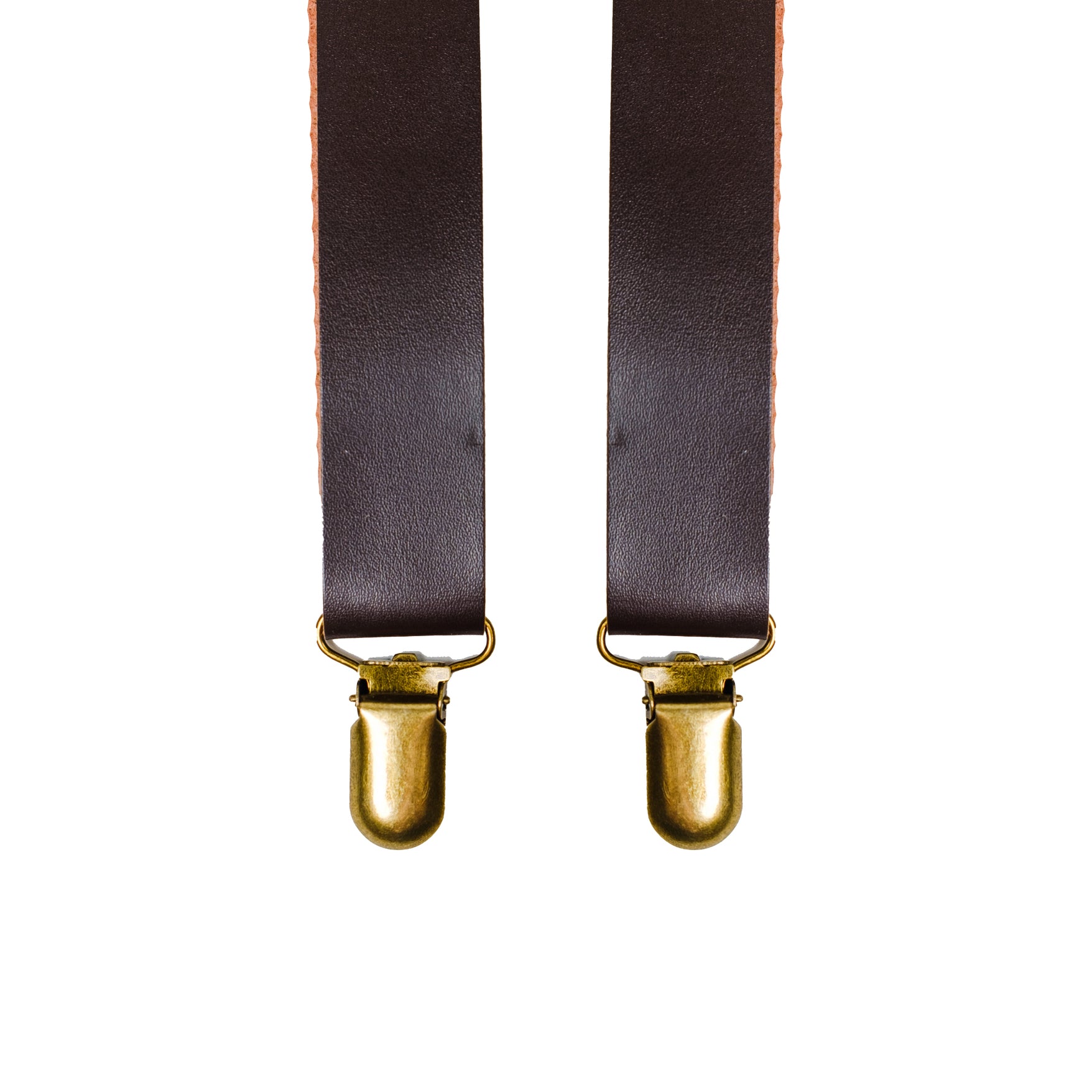 Chokore Y-shaped PU Leather Suspenders with Finger Clips (Chocolate Brown)
