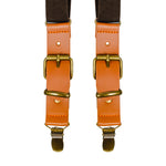 Chokore Chokore Y-shaped Suspenders with Leather detailing and adjustable Elastic Strap (Chocolate Brown) 