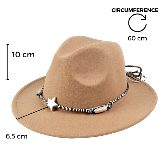 Chokore Starry Fedora Hat (Khaki)