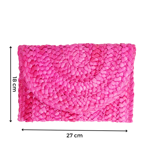 Chokore Chokore Rattan Beach Clutch (Hot Pink)