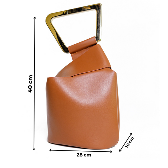 Chokore Chokore Wrist Bag with Golden Handle (Brown)