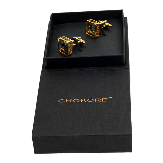Mechanical Gear Gold Brass Cufflinks – Unique & Stylish Wear