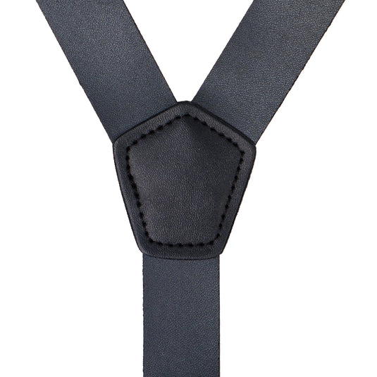 Chokore Y-shaped PU Leather Suspenders with Finger Clips (Black)