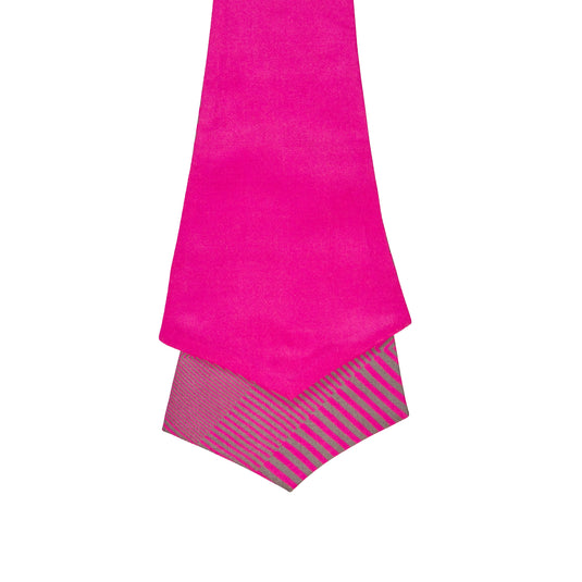 Chokore Striped Silk Reversible Cravat (Magenta)