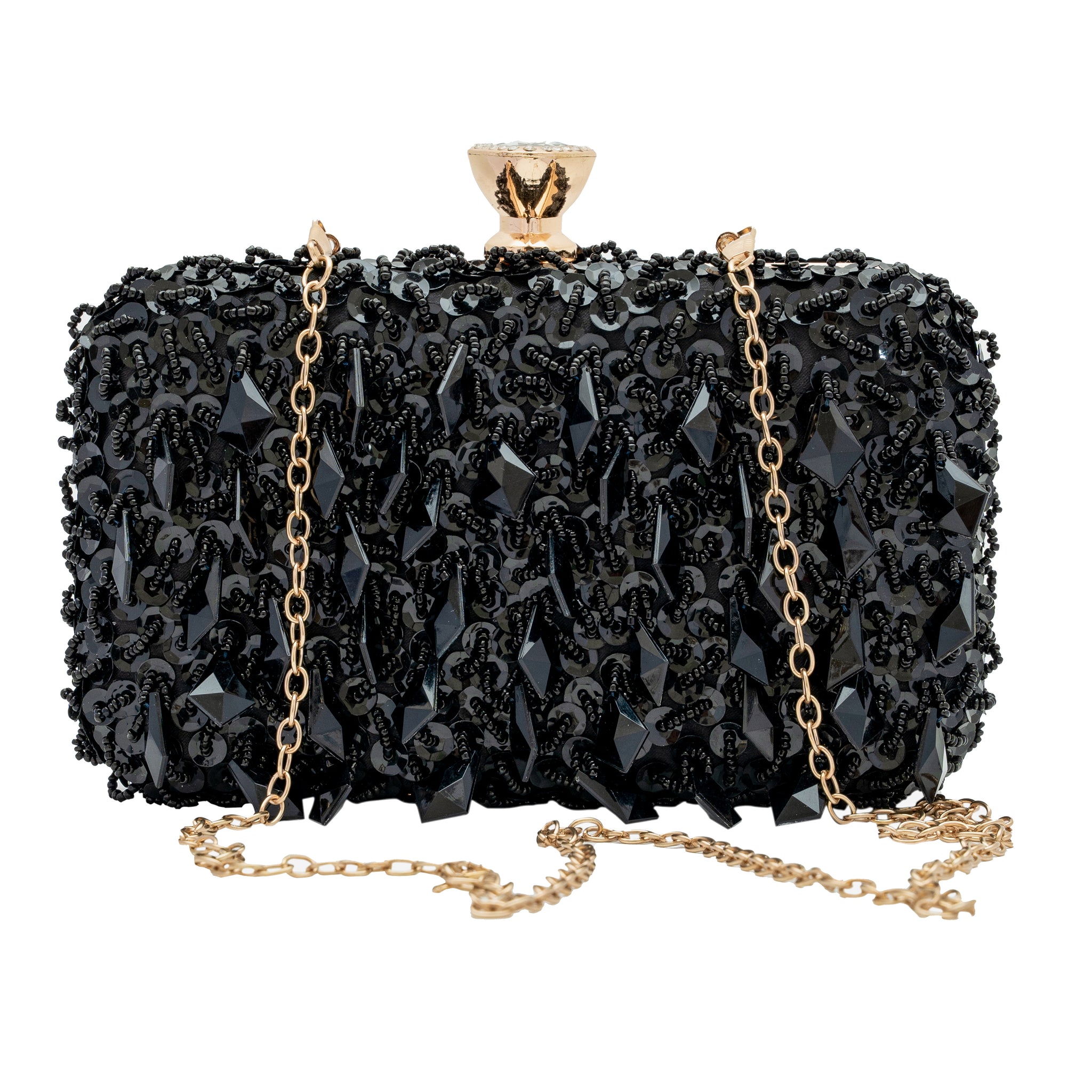Chokore Embellished Evening Clutch/Handbag (Black)