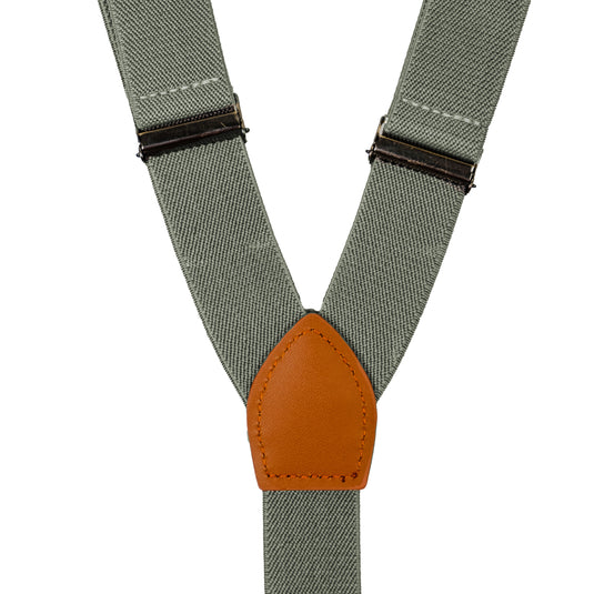 Chokore Chokore Y-shaped Suspenders with Leather detailing and adjustable Elastic Strap (Lichen)