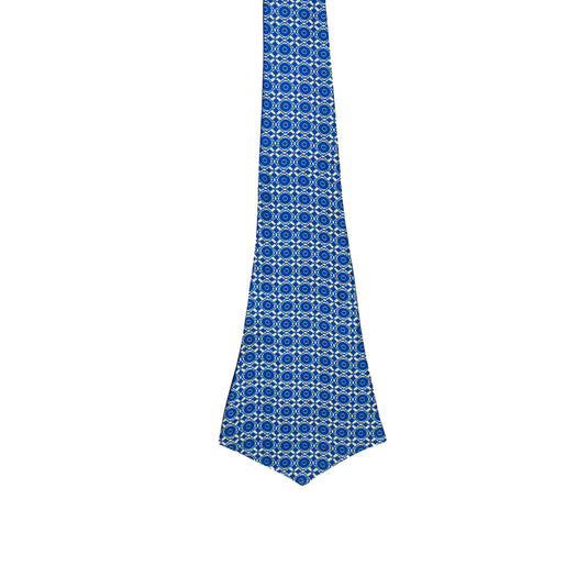 Chokore Blue & White Silk Reversible Cravat