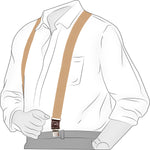 Chokore Chokore Y-shaped Suspenders with Leather detailing and adjustable Elastic Strap (Beige) Chokore Y-shaped Elastic Suspenders for Men (Beige)