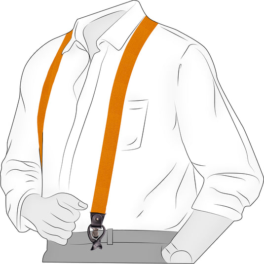 Chokore Y-shaped Convertible Suspenders, 3 Clips (Tangerine)