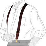 Chokore Chokore Y-shaped Suspenders with Leather detailing and adjustable Elastic Strap (burgundy) Chokore Y-shaped PU Leather Suspenders with Finger Clips (Chocolate Brown)