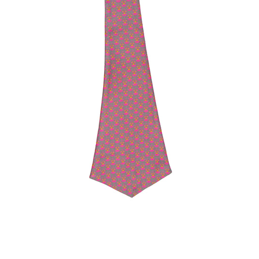 Chokore Grey & Pink Floral Silk Reversible Cravat