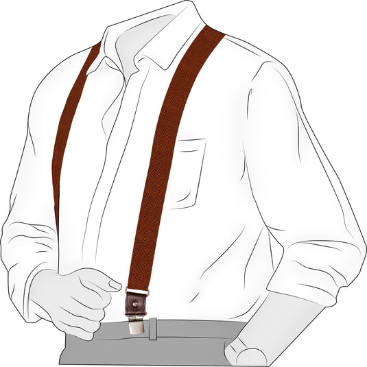 Chokore Y-shaped Suspenders, Leather Detailing (Burgundy)